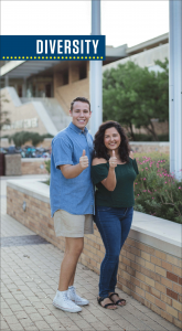 Jake Gregory Vasquez and Carolina Ramirez representing Diversity.