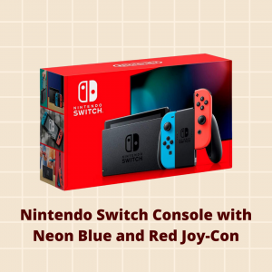 Nintendo Switch Console with Neon Blue and Red Joy-Con