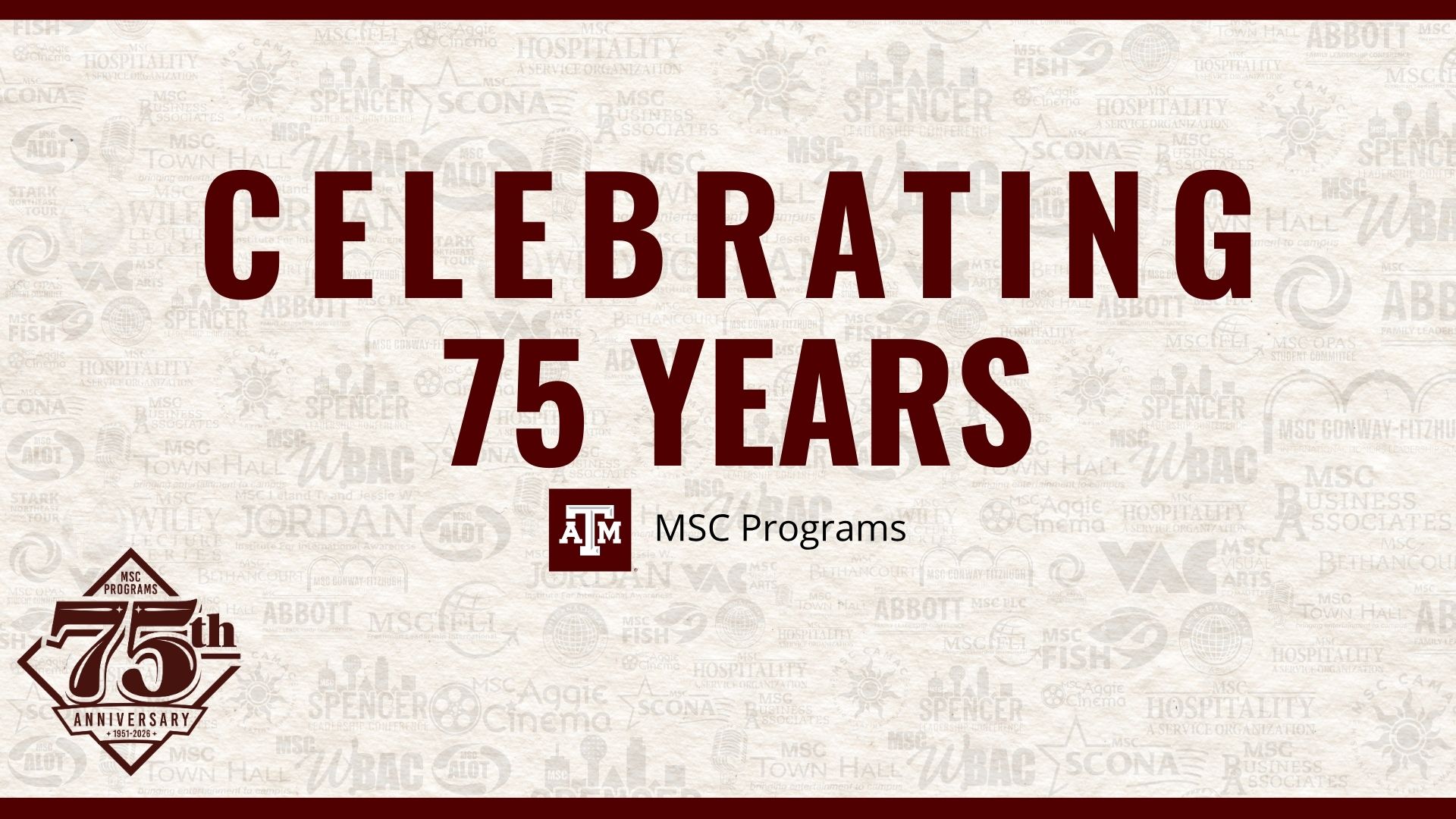 Celebrating 75 Years of MSC Programs. MSC Programs 75th Anniversary - 1951 to 2026